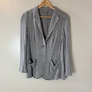 J. Jill Wool Blend Gray Blazer Two Buttons Pockets Jacket Sz Small